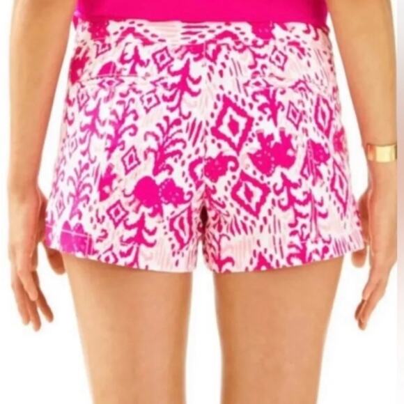 Lilly Pulitzer Liana Mid Rise Shorts in Tons of Fun Magenta Sz 6 - Picture 2 of 14